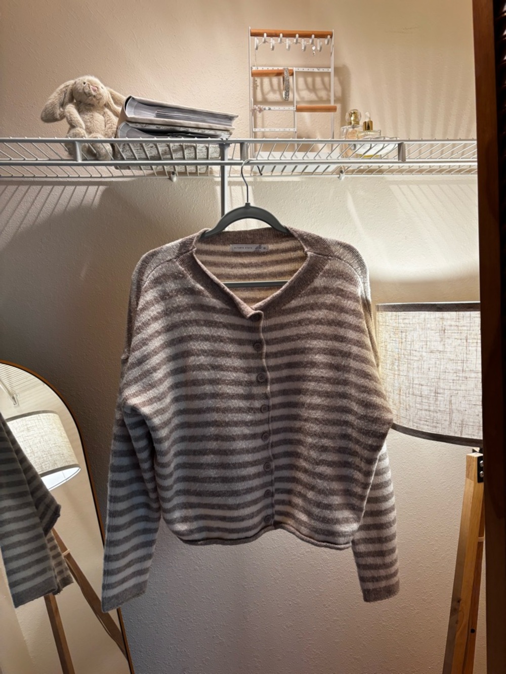 Hollen Striped Sweater - Gray/Cream